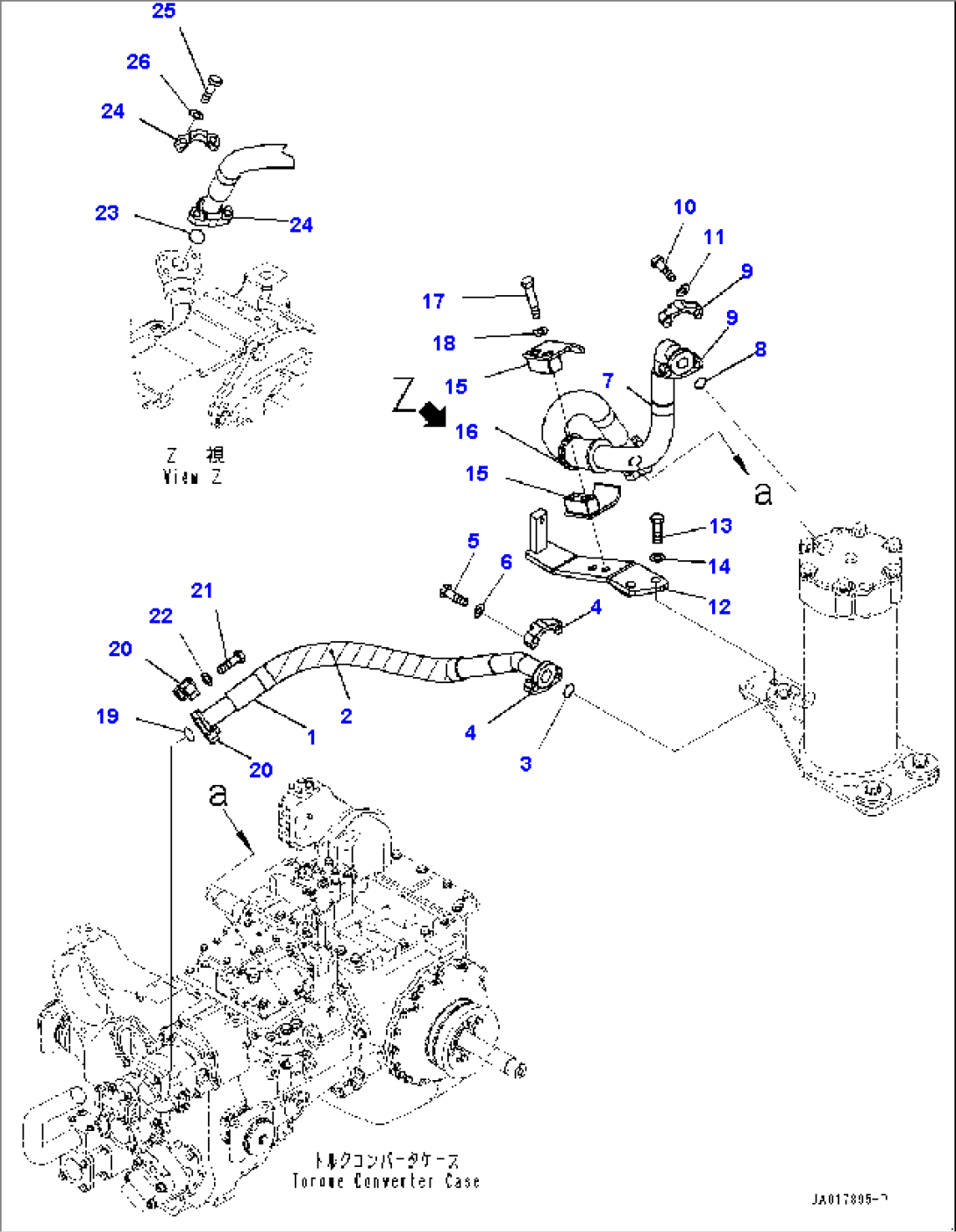 Power Train Filter, Piping (#22001-)