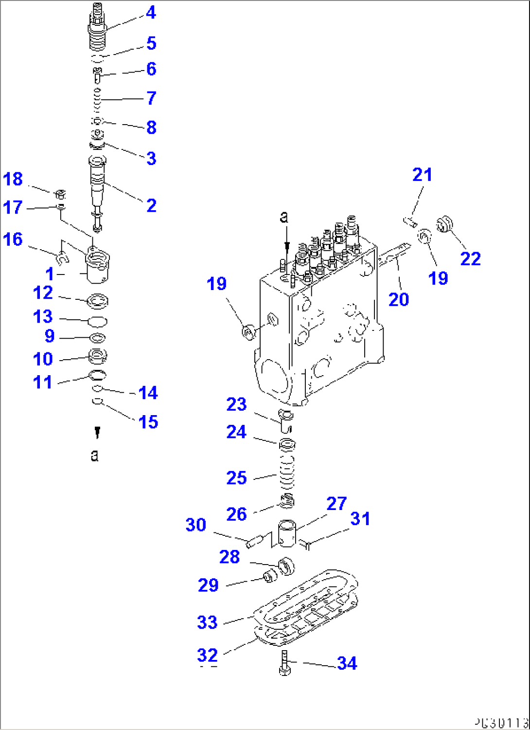 FUEL INJECTION PUMP (PUMP) (2/2) (INNER PARTS)(#38630-)