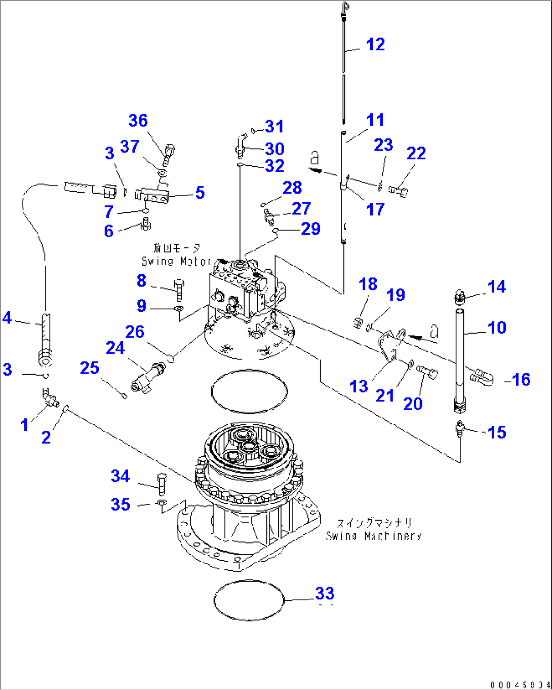 SWING MACHINERY (GAUGE AND DRAIN PIPING)(#70001-70021)