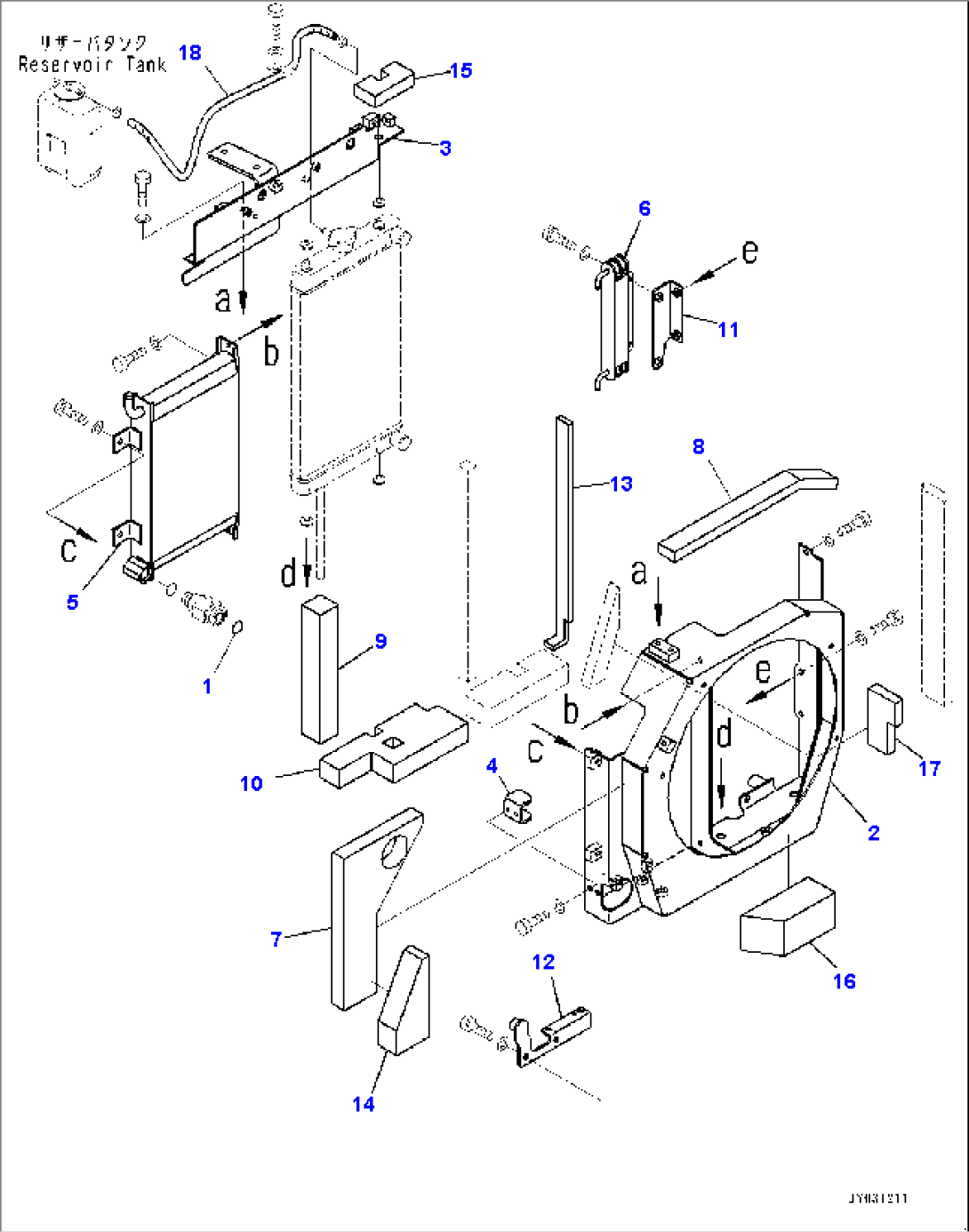 Cooling System, Frame and Oil Cooler (#30001-)