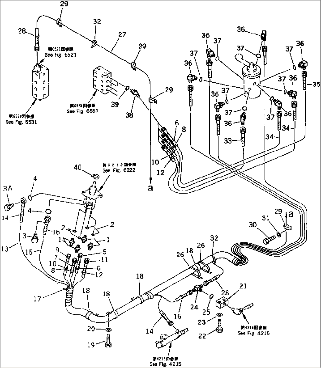 HYDRAULIC PIPING (MULTI PATTERN SHIFT LINE) (R.H.) (FOR LONG LEVER CONTROL)