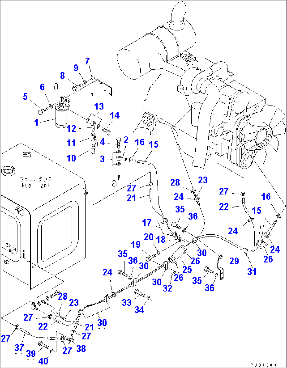 FUEL LINES (WITH PRE-FUEL FILTER) (COLD WEATHER (A) SPEC.)(#55617-)