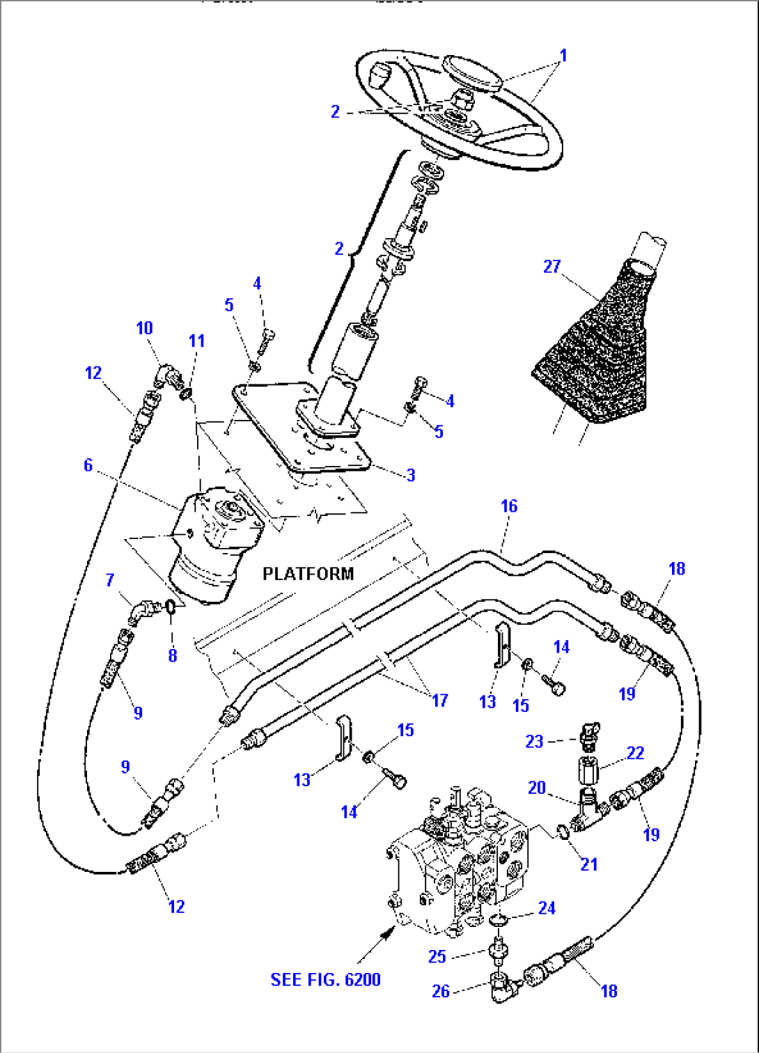 HYDRAULIC PIPING (STEERING LINE) (1/2)