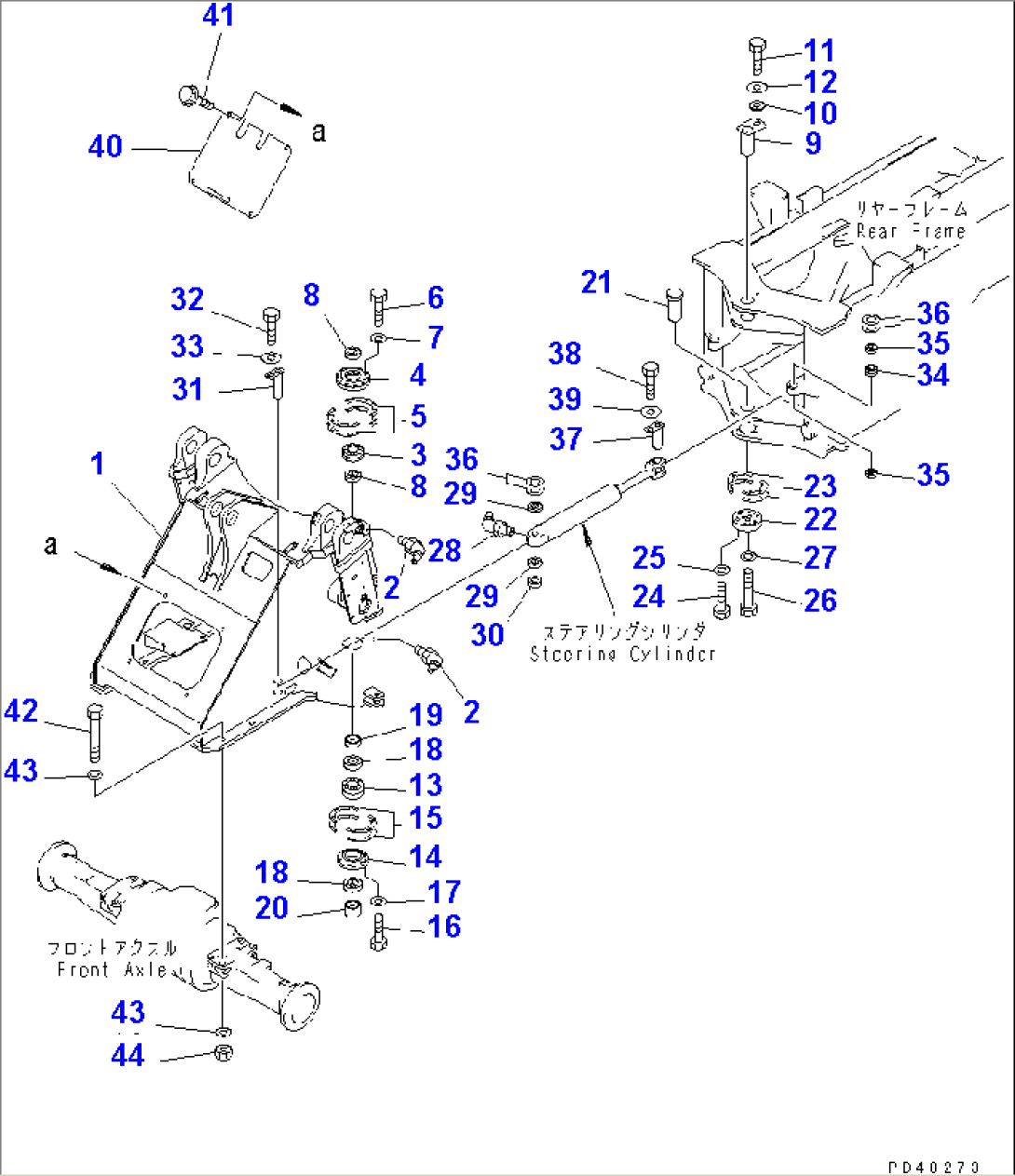 FRONT FRAME (WITH FRONT ATTACHMENT) (WITH 3-SPOOL CONTROL VALVE)(#50001-)