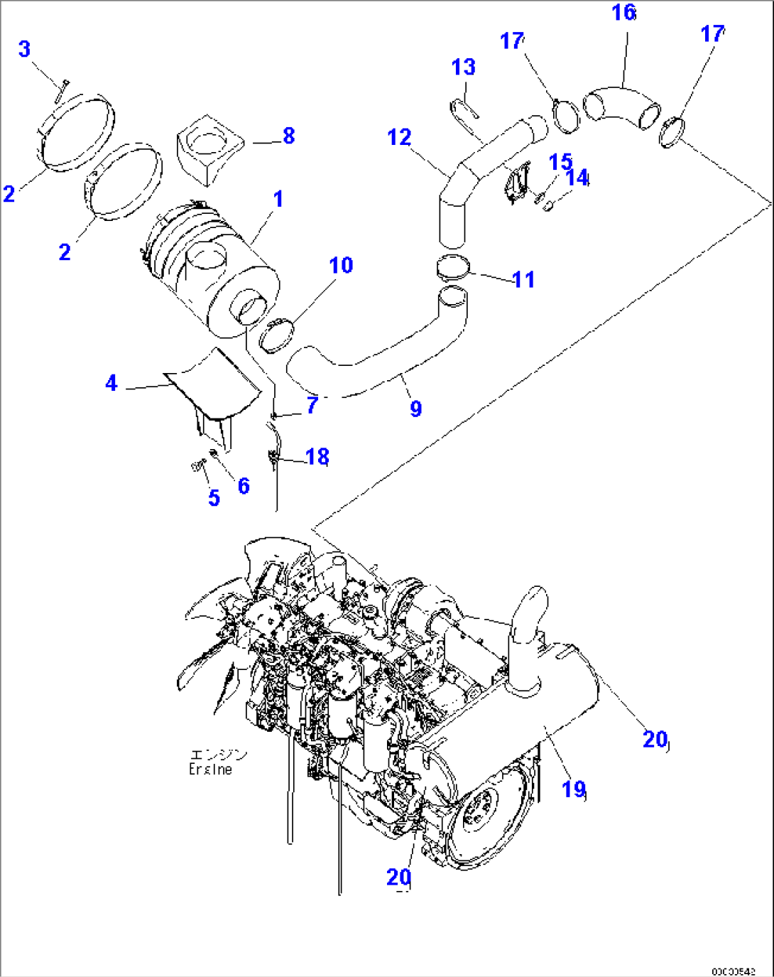 AIR CLEANER CONNECTION (WITH PRE-CLEANER)