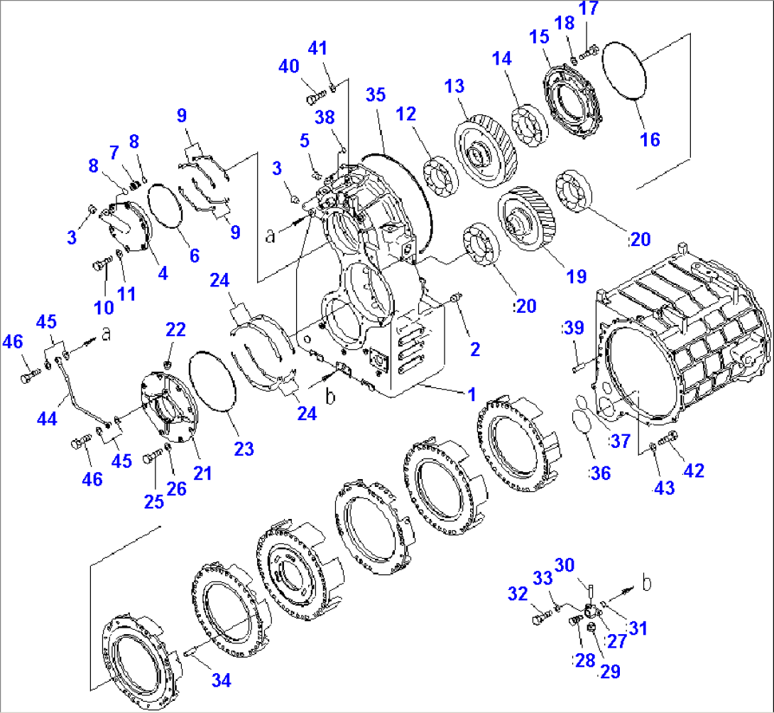 TRANSMISSION (OUTPUT TRANSFER UNIT)(#55001-)