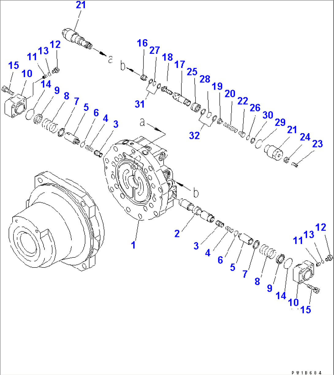 TRAVEL MOTOR (CYLINDER BLOCK AND PISTON ASS