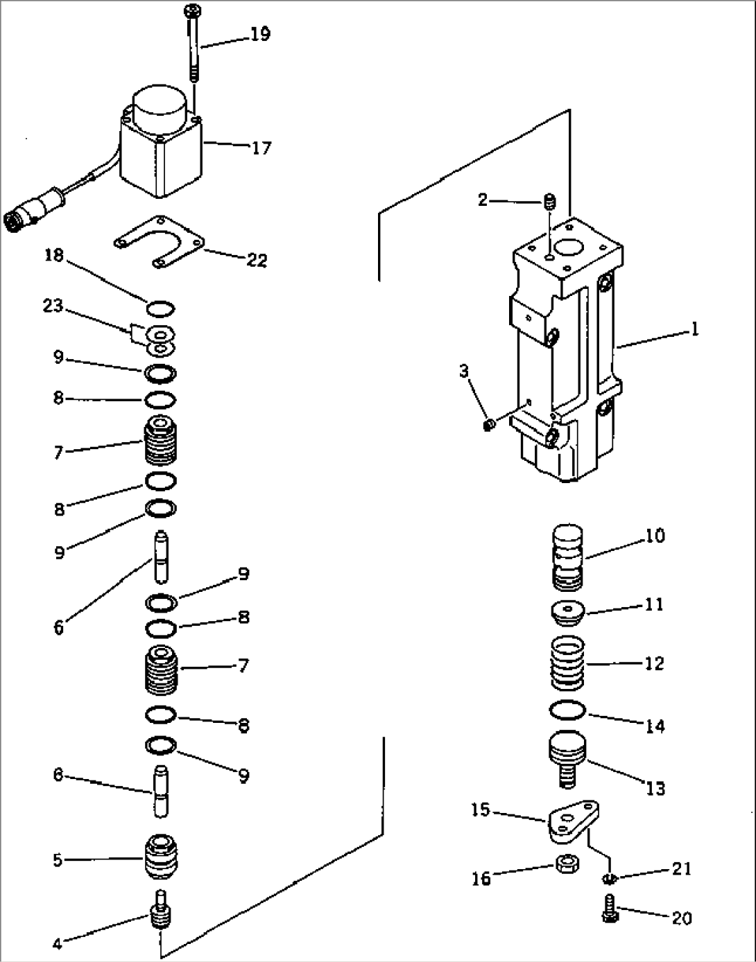 CUT OFF AND NEGATIVE CONTROL VALVE¤ REAR(#15001-15039)