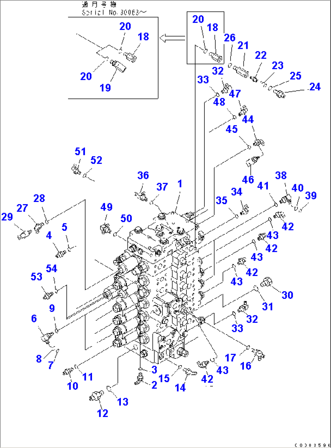 MAIN VALVE (CONNECTING PARTS) (1 ACTUATOR)
