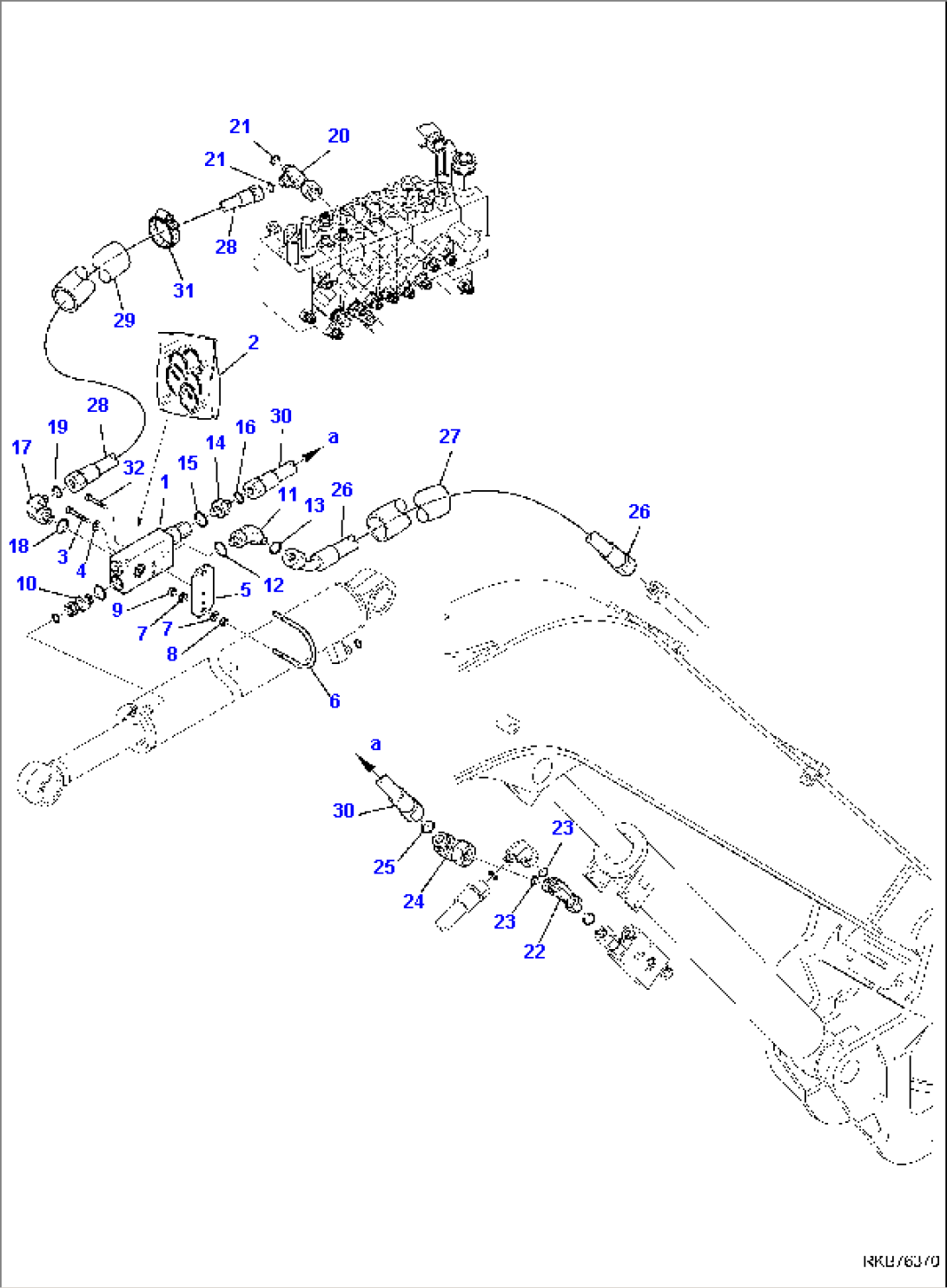 HYDRAULIC PIPING (ARM LINE) (SAFETY VALVE)
