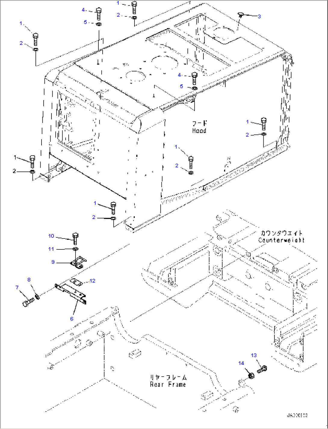 Engine Hood, Mounting