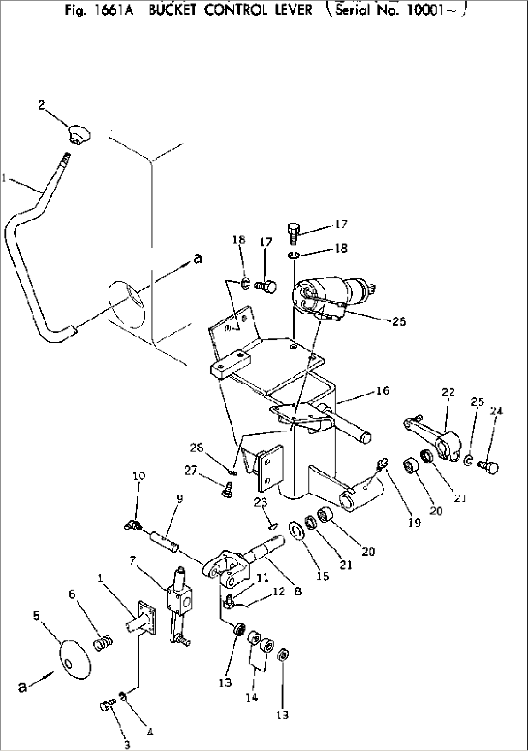 BUCKET CONTROL LEVER(#10001-)