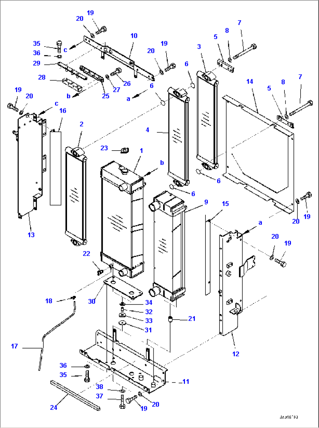RADIATOR (RADIATOR INNER PARTS) (#H00458-) (Parts and Service News AH14002)