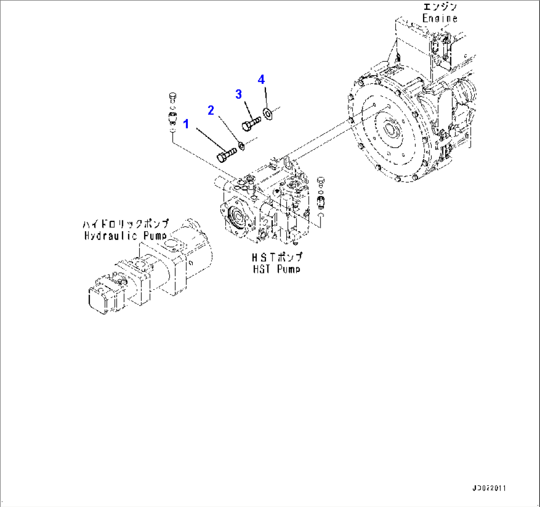 Hydrostatic Transmission (HST) Pump and Motor, HST Pump Mounting (#70883-)