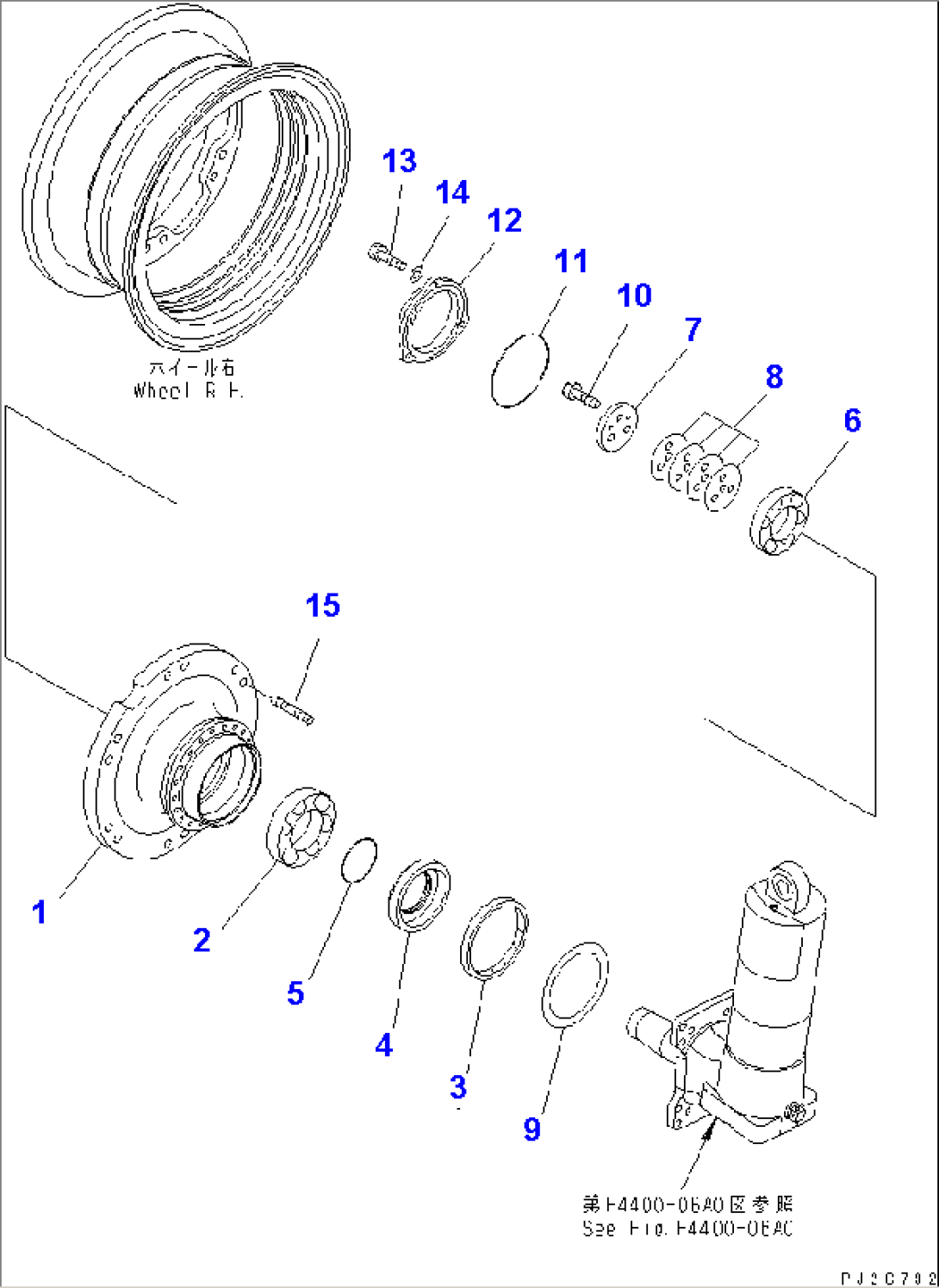 FRONT AXLE (RIGHT HAND) (1/6) (FRONT AXLE)(#1312-)
