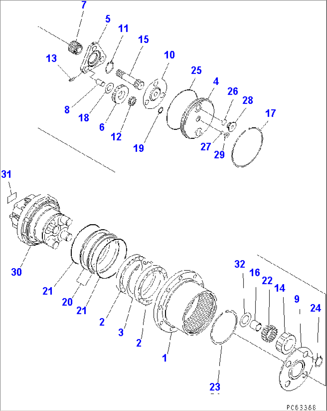 TRAVEL MOTOR (1/3) (INNER PARTS)