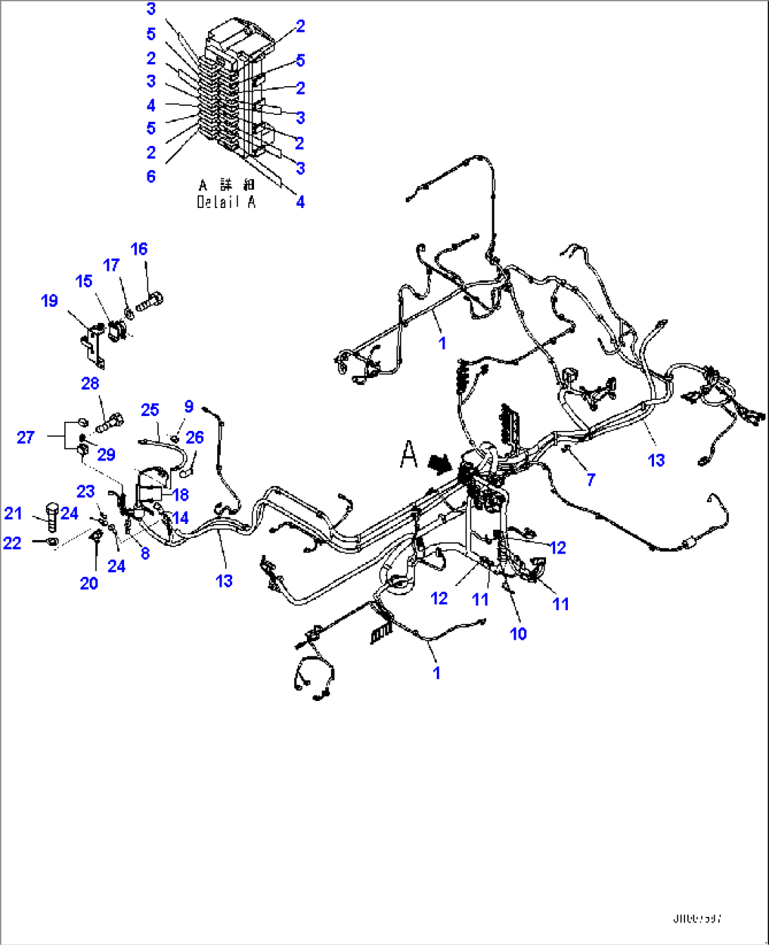 Cab and Floor Frame Group, Floor, Wiring Harness (#80034-80066)
