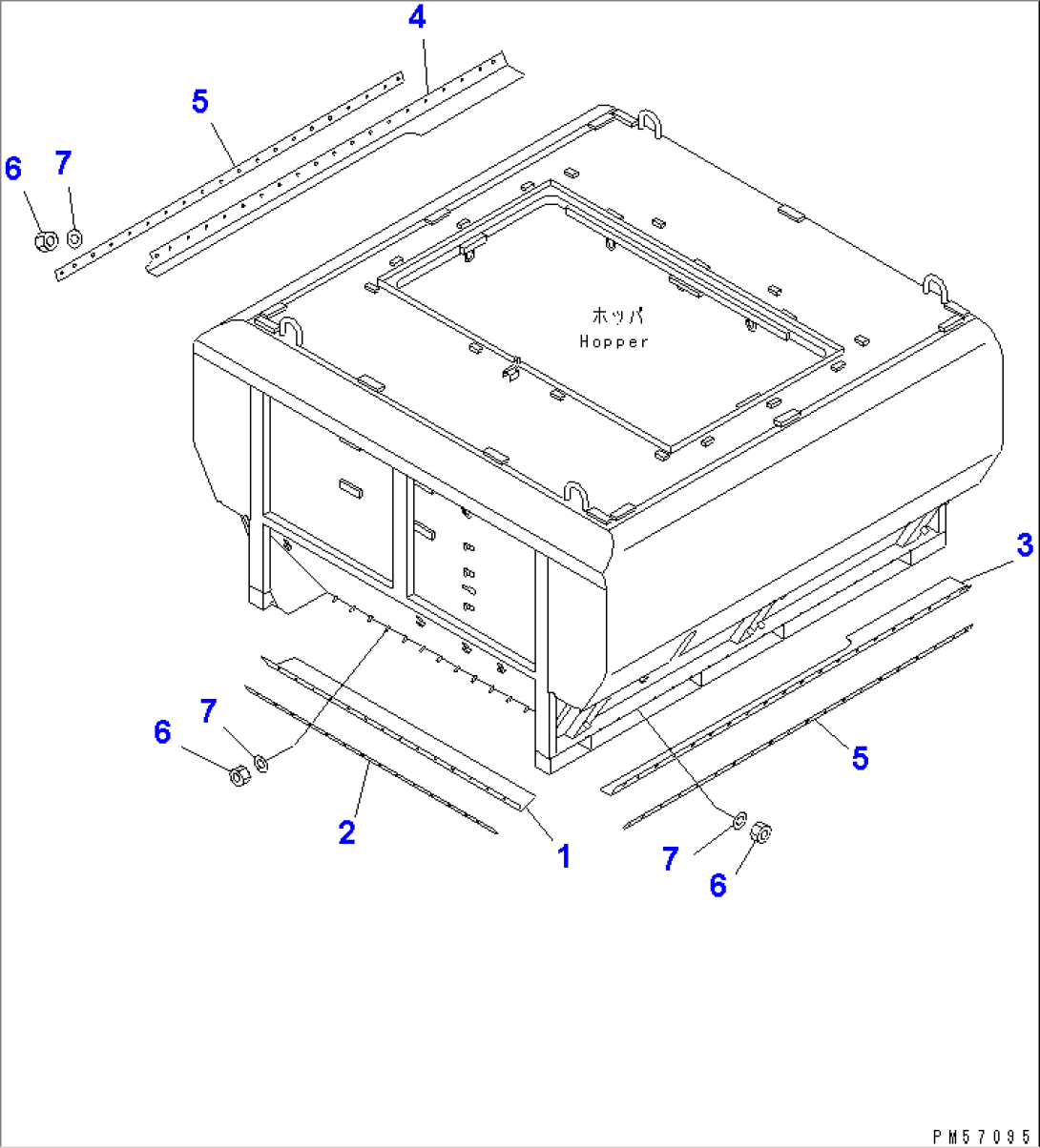 HOPPER (2/4) (WITH FIXING COVER) (LOWER PLATE)