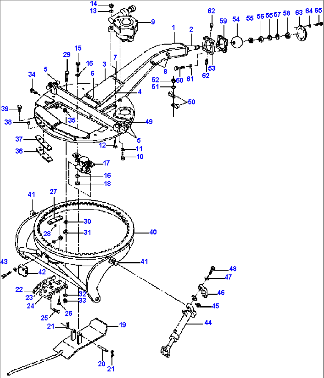 DRAWBAR & CIRCLE WITH WEAR PADS S/N 202989 AND UP