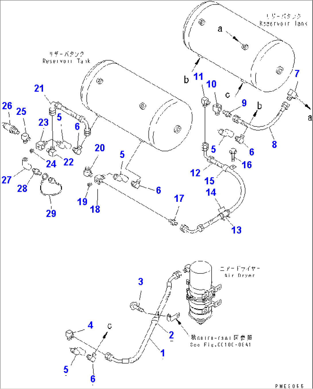 AIR TANK EQUIPMENT (WET TANK TO DRY TANK LINE) (WITH AIR DRYER)