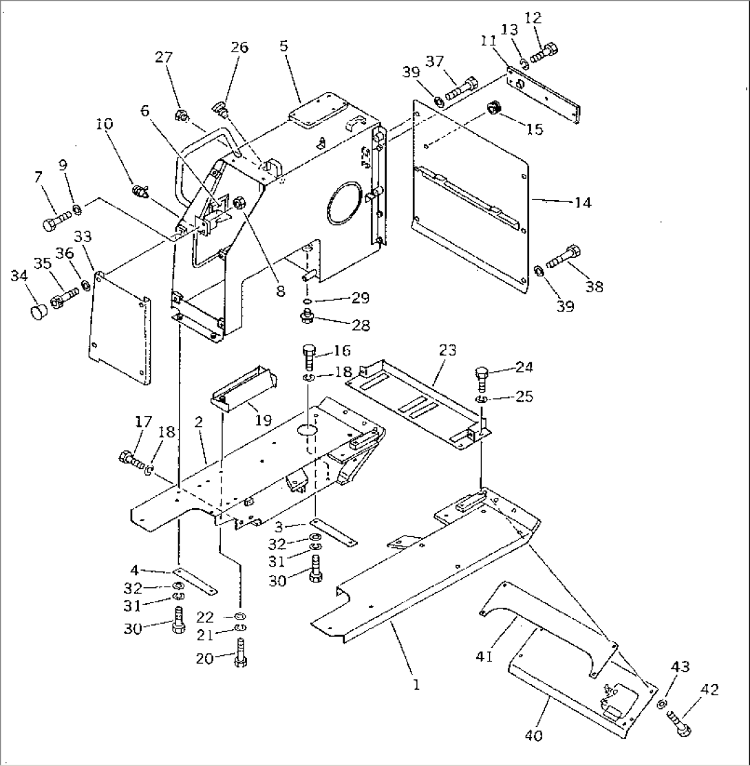 REAR COVER AND HYDRAULIC TANK (FOR SHAKEN BUHIN)