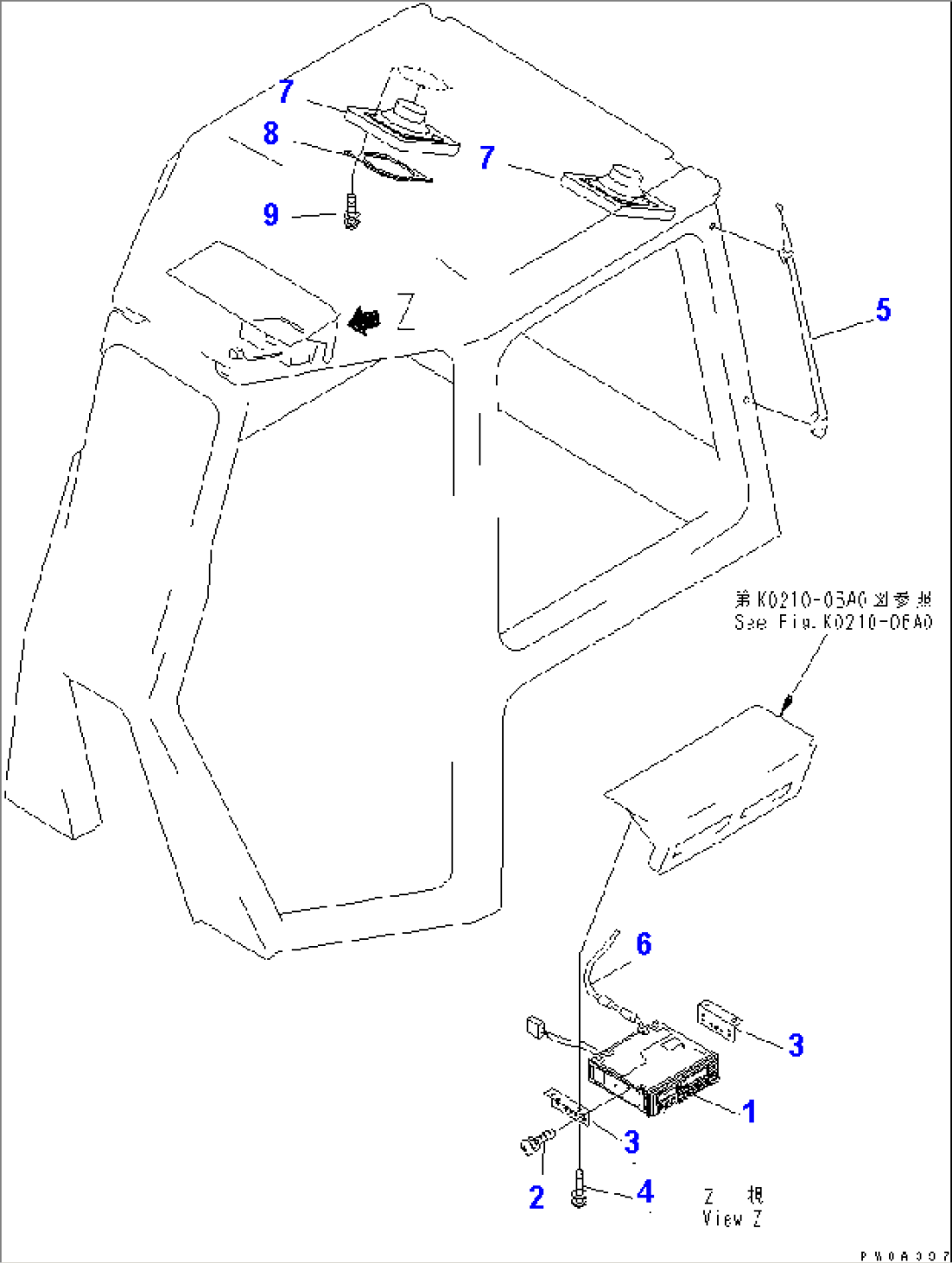 CAB (RADIO MOUNT BRACKET) (WITH CAR STEREO)