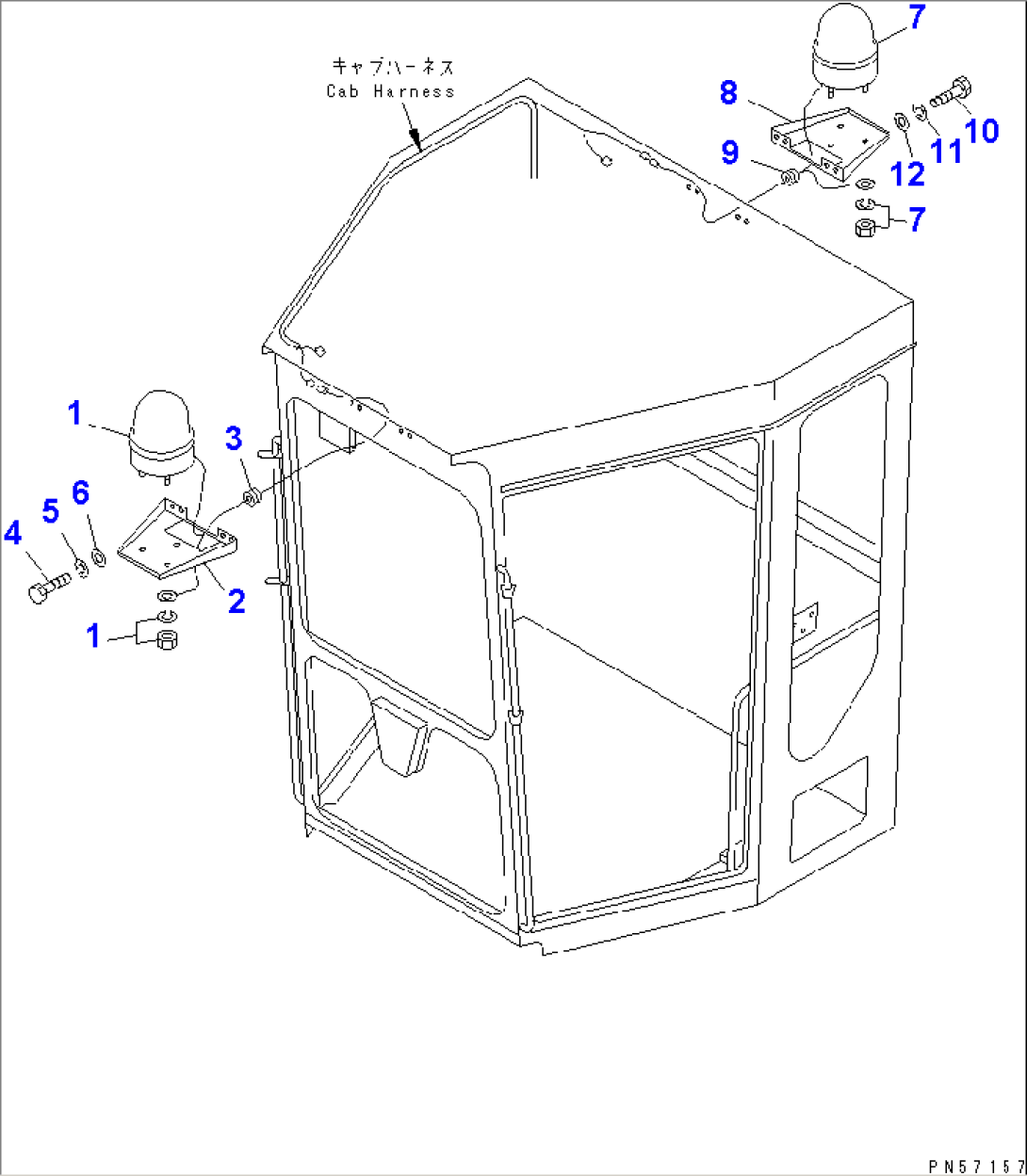 BEACON LAMP (CAB TOP MOUNTING TYPE)(#1701-)