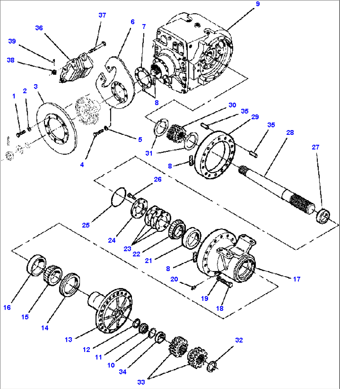 FINAL DRIVE - WITHOUT PLANETARY S/N 200000 THRU 200385, 200387, 200389, 200390, 200394, 200397, 200400 & 200401