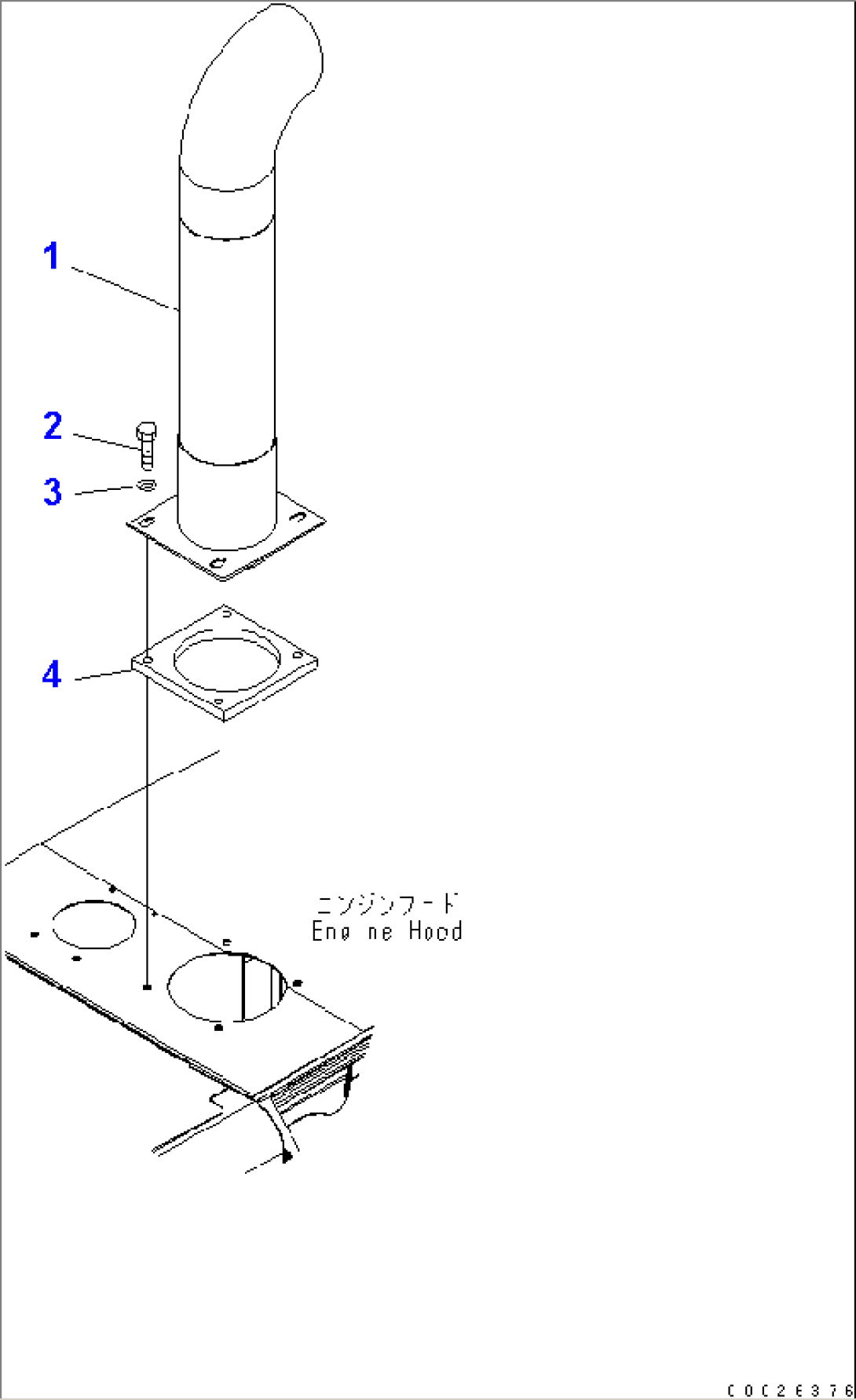 EXHAUST PIPE (FOR ROPS CANOPY)