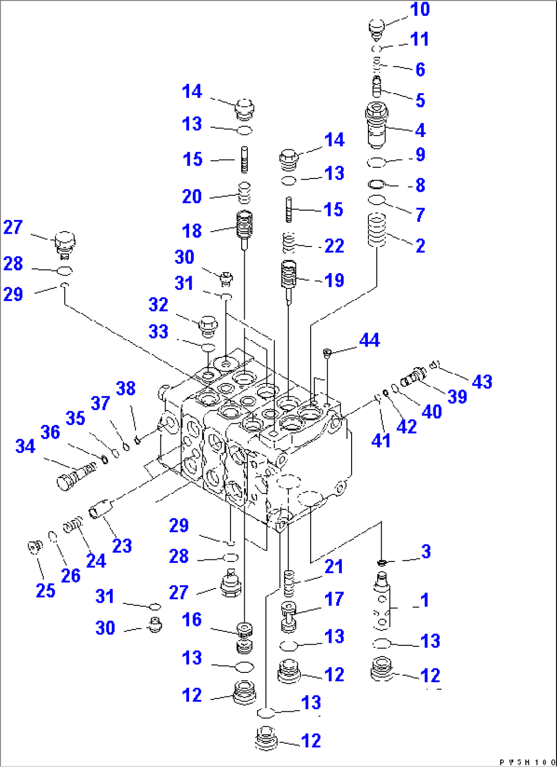 MAIN VALVE (3-VALVE) (3/4) (FOR PAT DOZER)(#1003-)