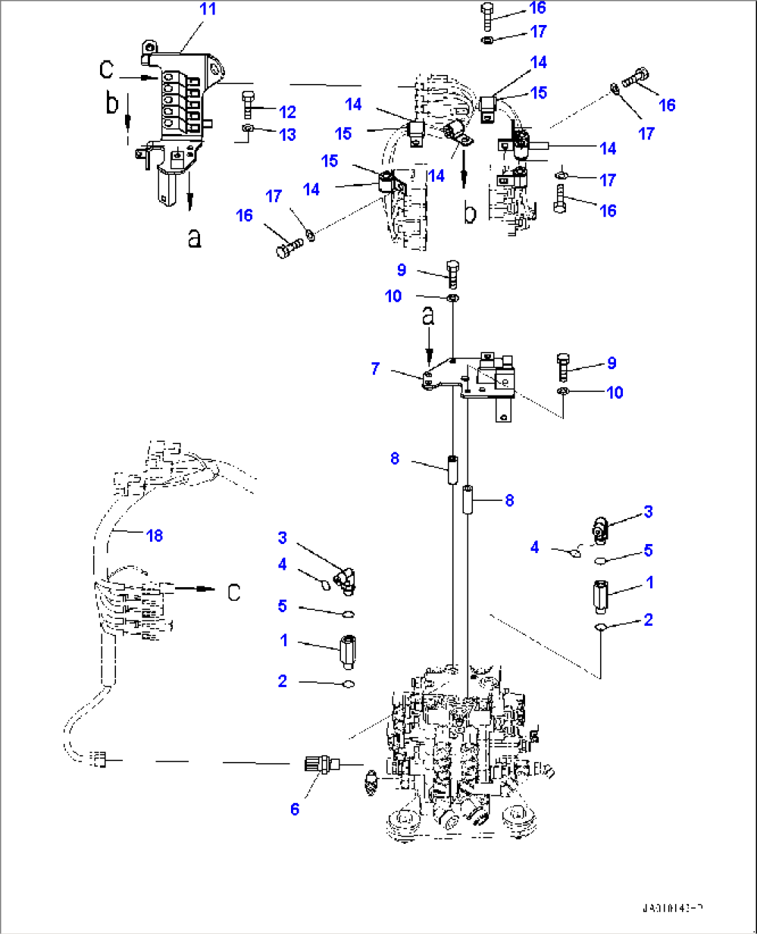 Control Valve, Bracket and Elbow (#90001-)
