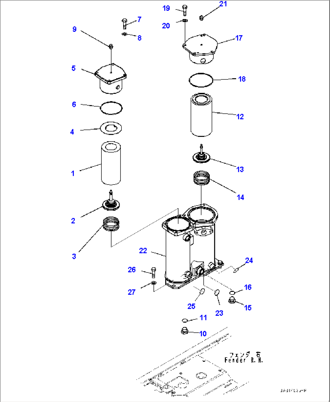 Hydraulic Tank and Filter, Case (#10001-)