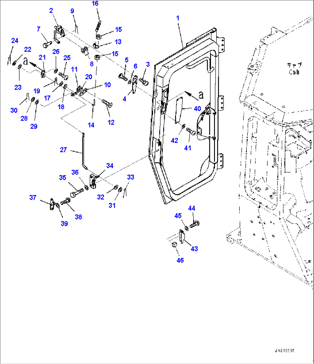 Cab, Door and Latch, R.H. (#B60001-)
