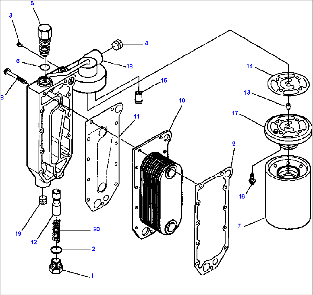 LUBRICATING OIL COOLER WITH THERMOSTAT