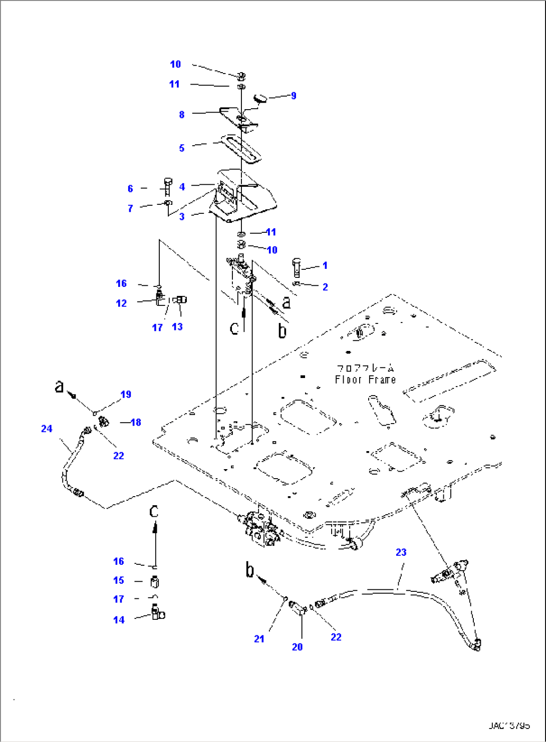 FLOOR FRAME, BOOM SWING CONTROL PEDAL