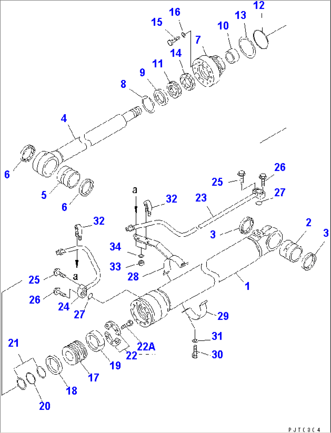 2ND BOOM CYLINDER (INNER PARTS) (FOR 2-PIECE BOOM)(#1201-)