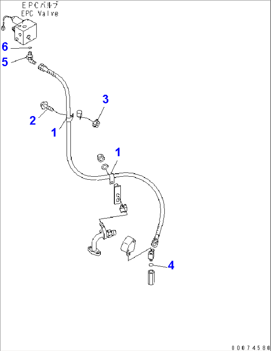 STEERING HYDRAULIC LINE (PILOT LINE¤ 3/4) (WITH ADVANCED JOY STICK STEERING)(#51075-)