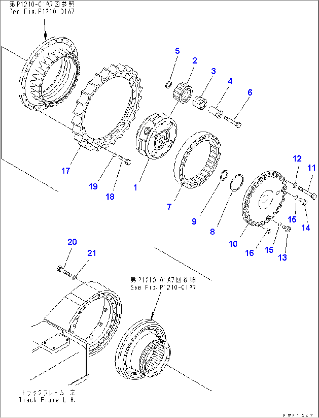 FINAL DRIVE (3RD CARRIER AND SPROCKET)(#K32001-)