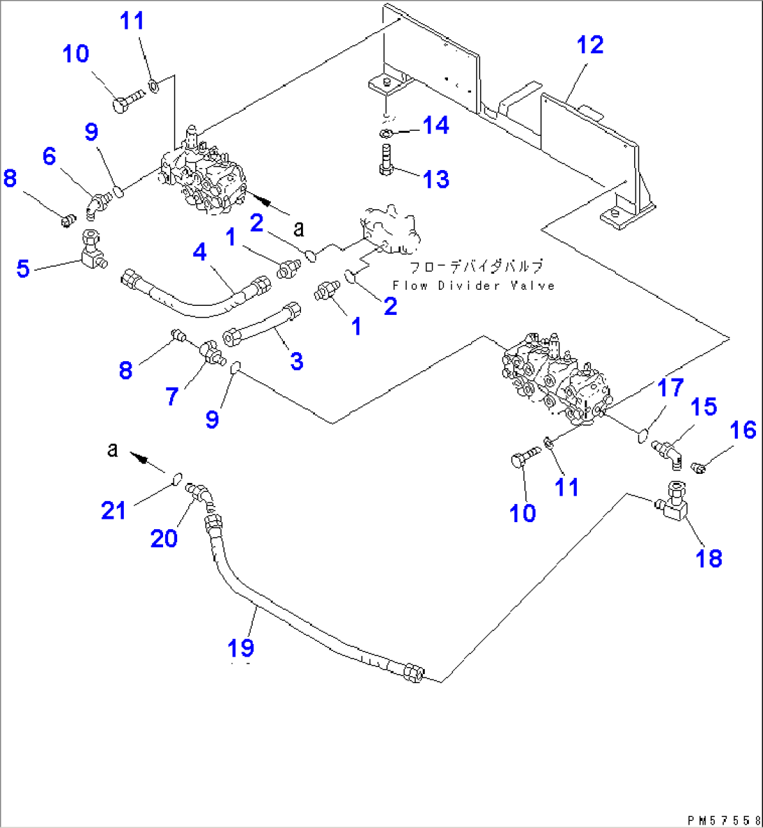 HYDRAULIC PIPING (FLOW DIVIDER VALVE TO CONTROL VALVE)