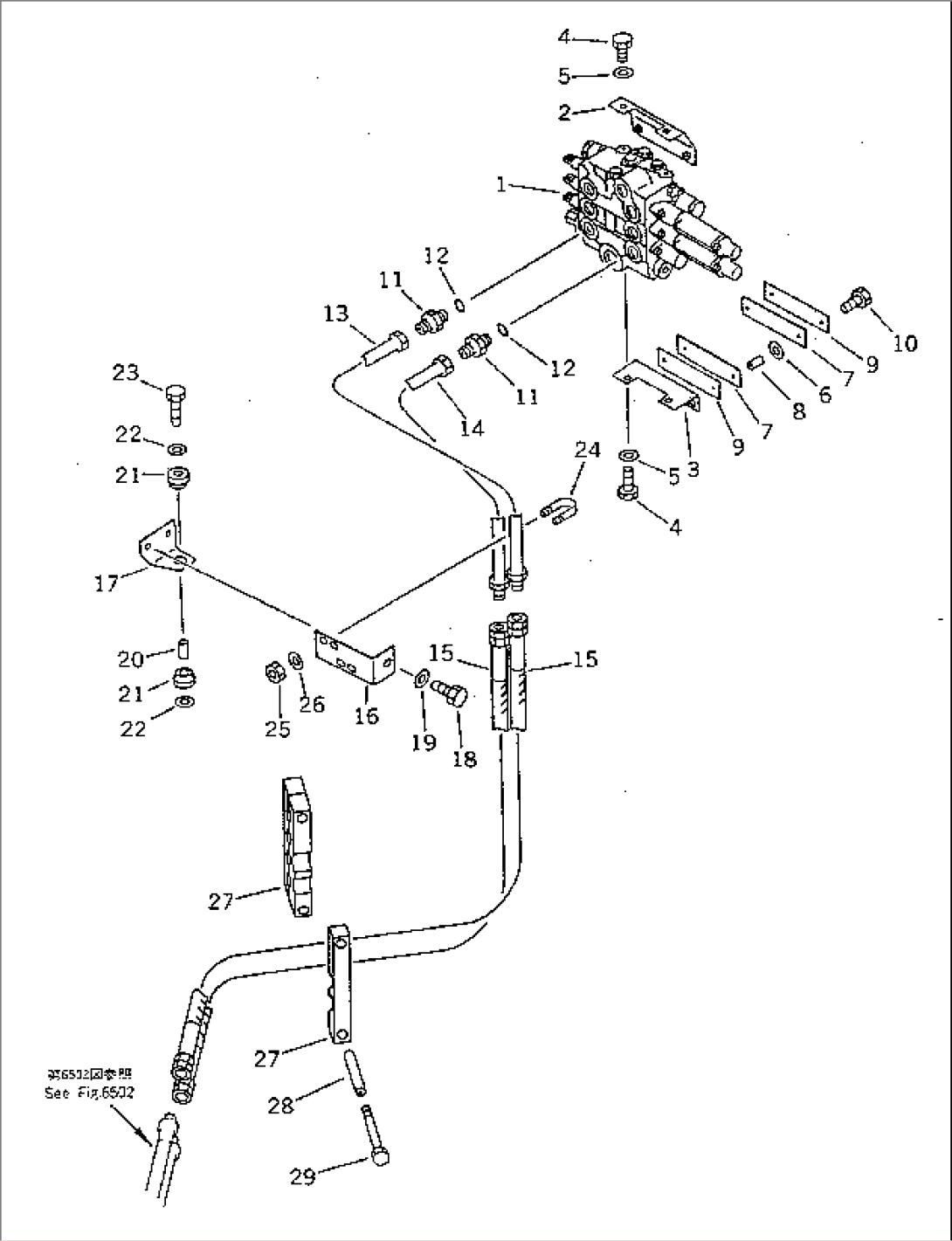 HYDRAULIC PIPING (FOR FRONT ATTACHMENT) (1/2)(#20001-)