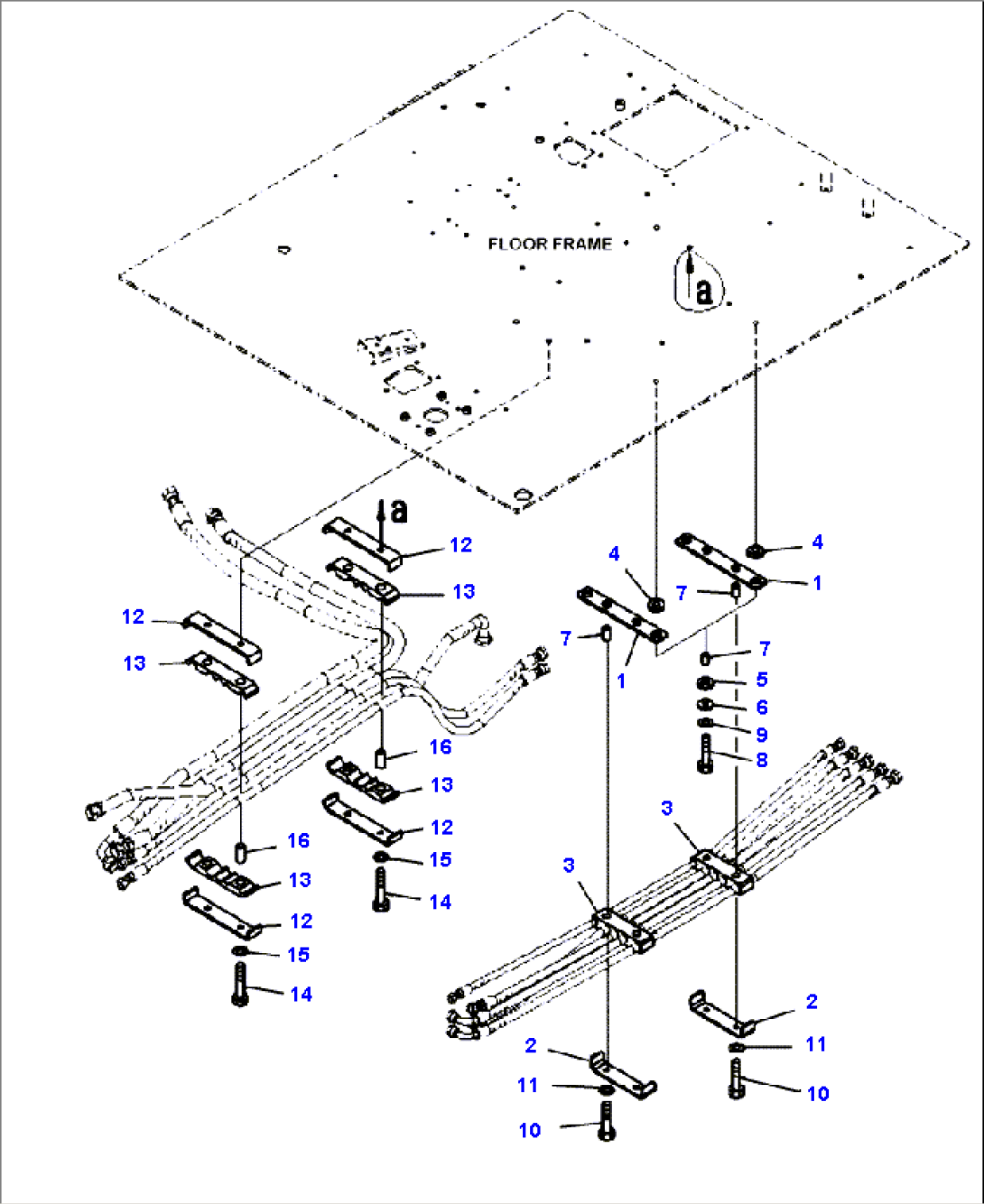 K0200-22A0 FLOOR PIPE MOUNTING PARTS (S/N A11185- UP)