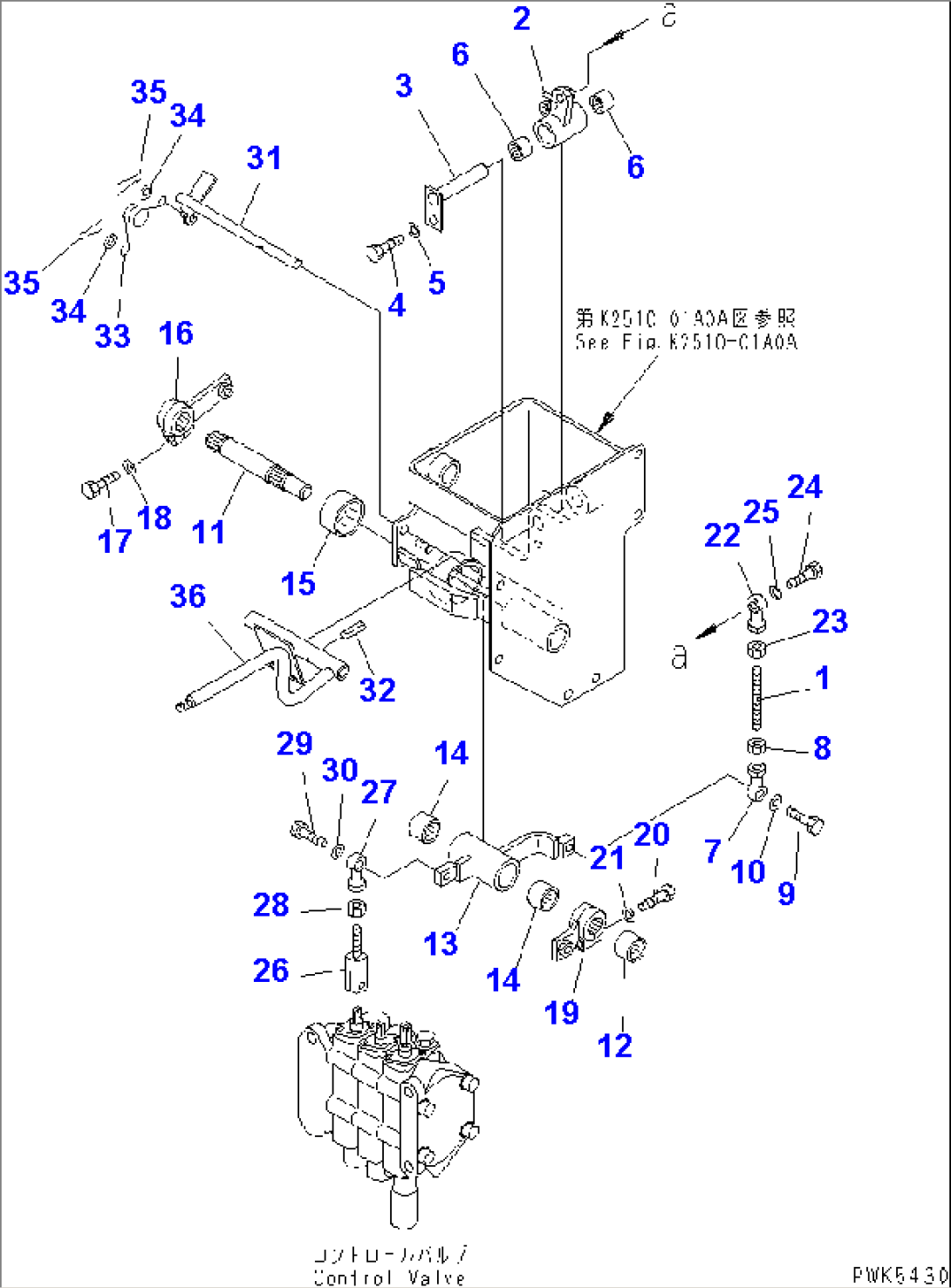 WORK EQUIPMENT CONTROL (LEVER¤ 3/3) (FOR PAT DOZER)(#80228-)
