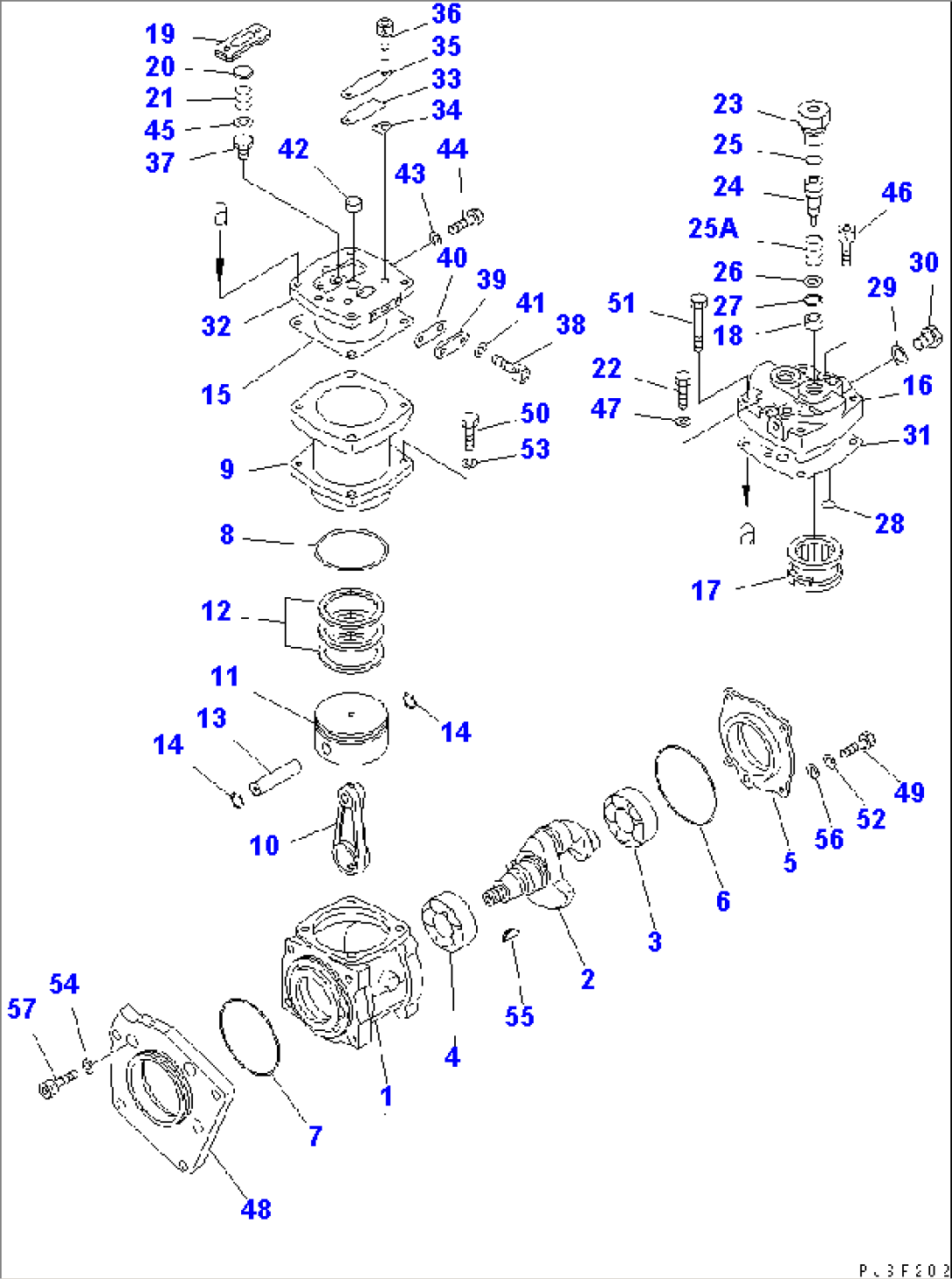 AIR COMPRESSOR (FRONT) (INNER PARTS)(#11755-)
