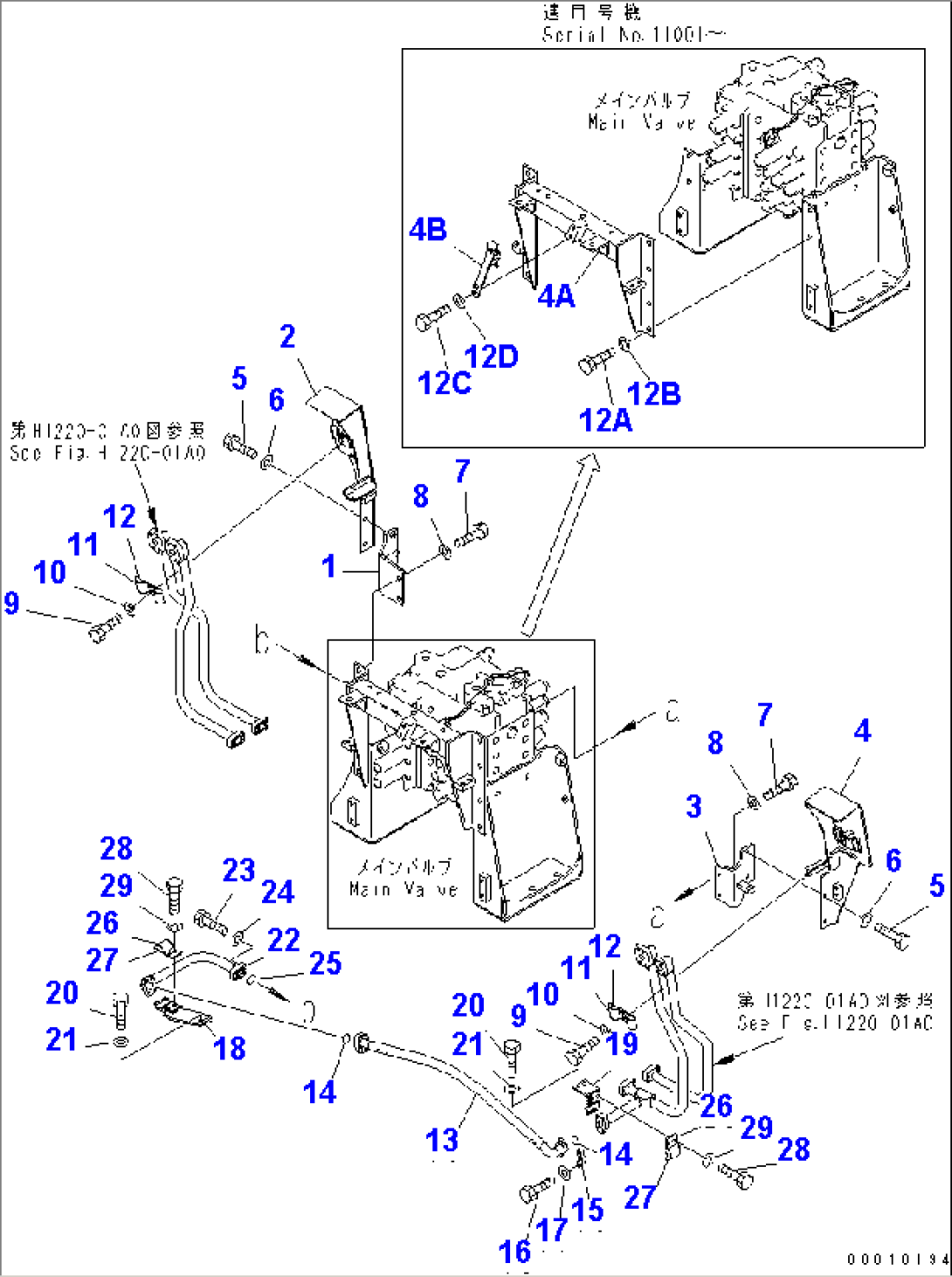 ARM AND BUCKET LINES (BRACKET)