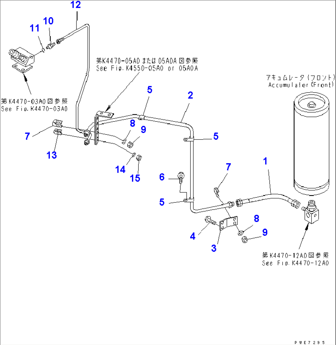 BRAKE CONTROL (ACCUMULATOR TO SOLENOID VALVE AND SOLENOID VALVE DRAIN LINE¤ 1/2)