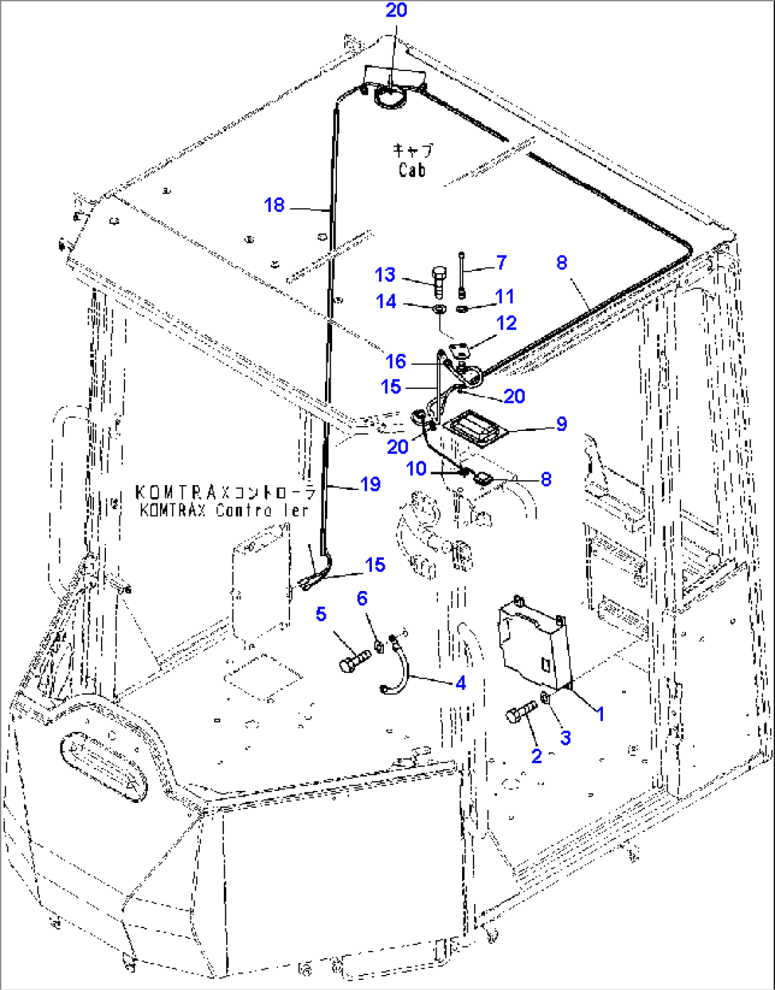ROPS Cab and Floor Frame Group, Floor, Wiring Harness (3/3)