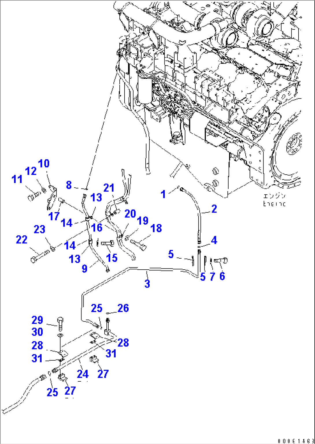 FUEL LINES (P.C. FUEL LINE) (FUEL SPILL LINES) (FOR ADDITIONAL FILTER)(#20001-)