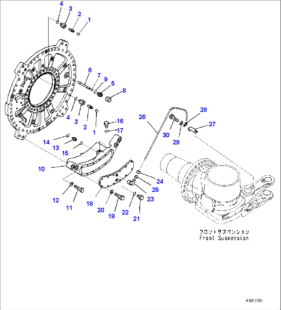 Front Axle, Brake, R.H. (3/3) (#10000-)
