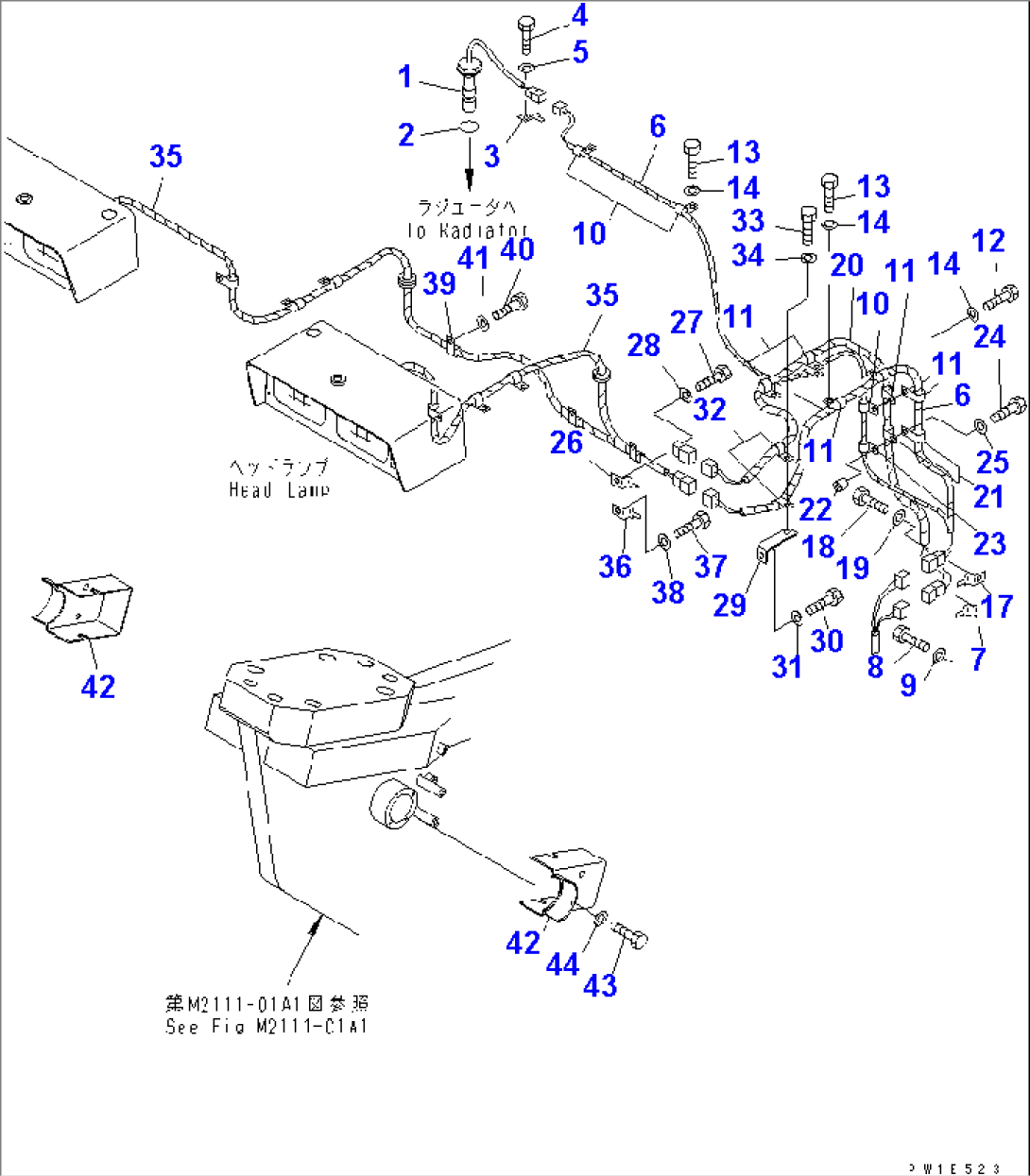 HEAD LAMP WIRING HARNESS (WITH RIPPER)(#10105-)