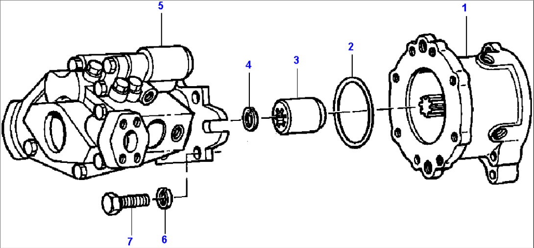 FIG. H5140-01A0 HYDRAULIC SYSTEM PUMP MOUNTING